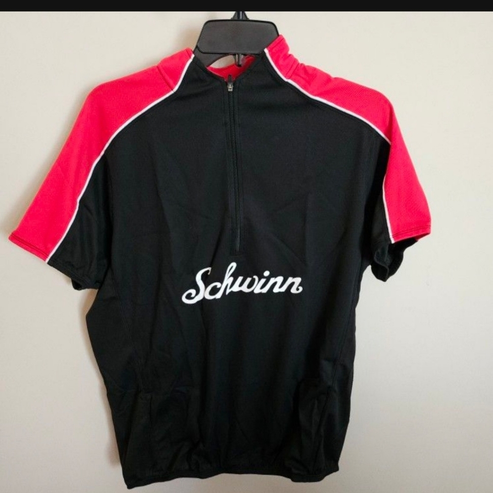 Schwinn Black and Red Half-Zip Biking Jersey